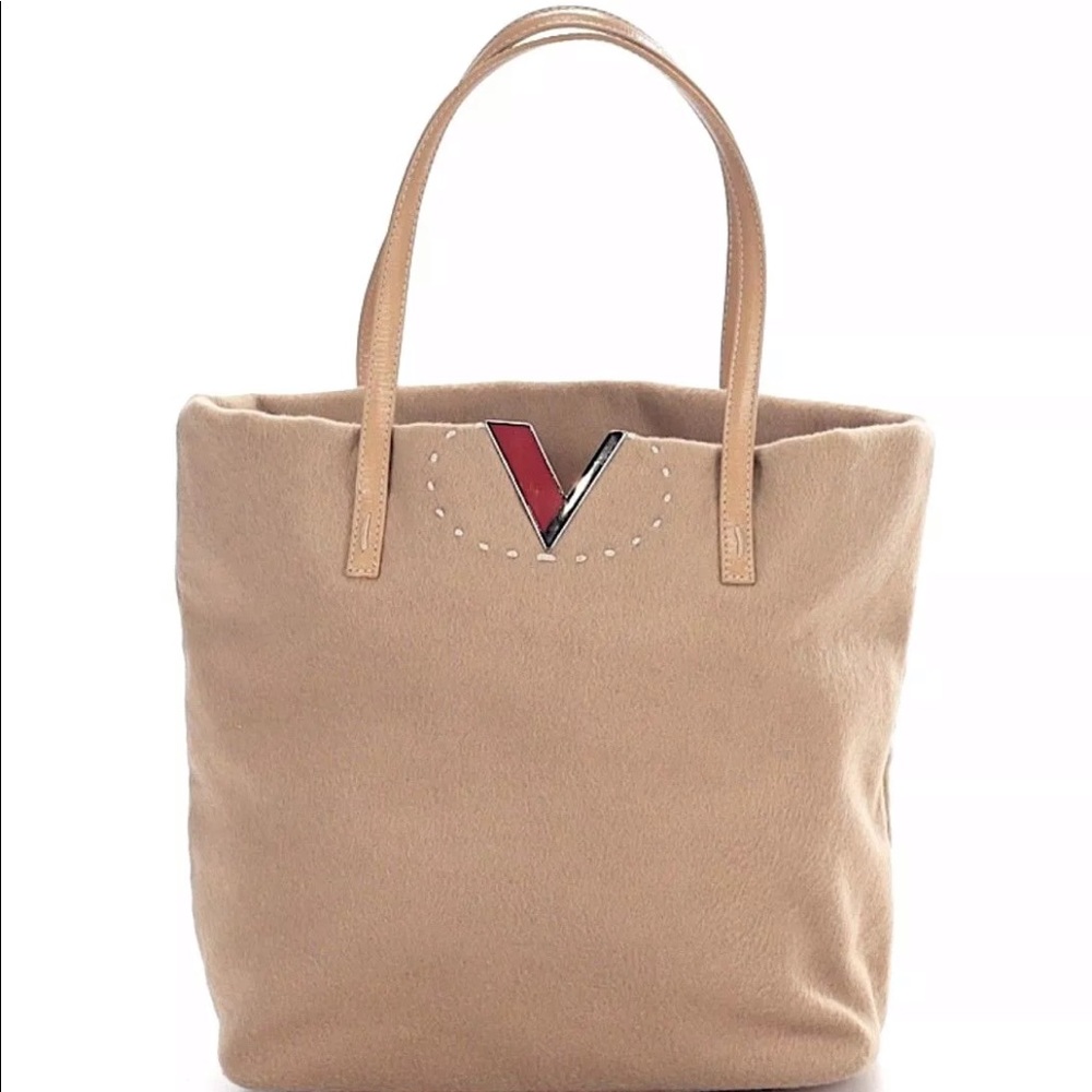 Valentino Garavani camel cashmere shoulder bag